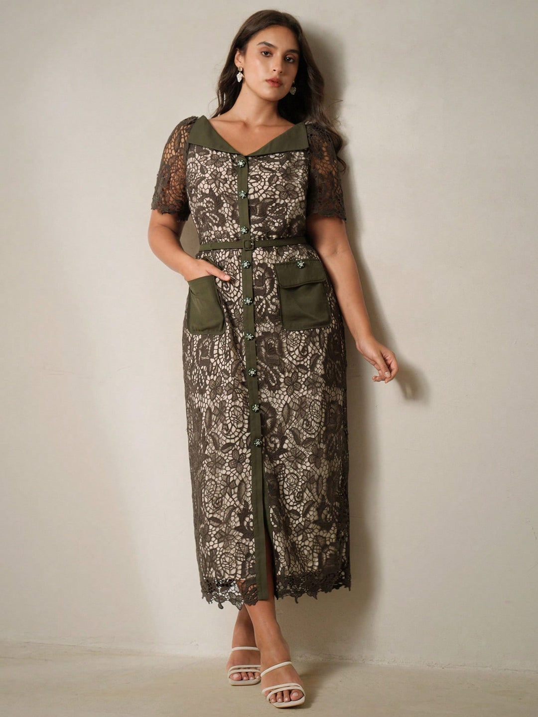 Rochie SHEIN, kaki