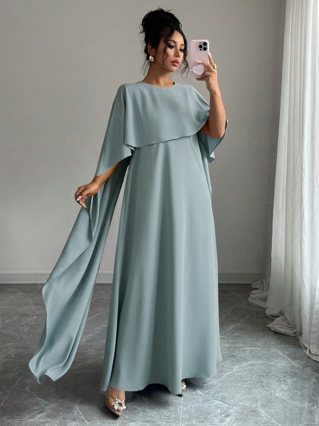 Set caftan și jalabiya SHEIN, albastru