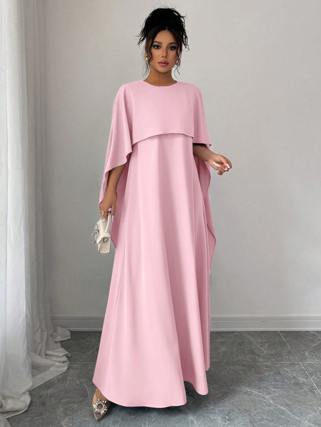 Set caftan și jalabiya SHEIN, roz