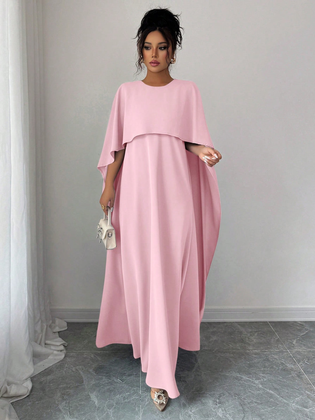 Set caftan și jalabiya SHEIN, roz