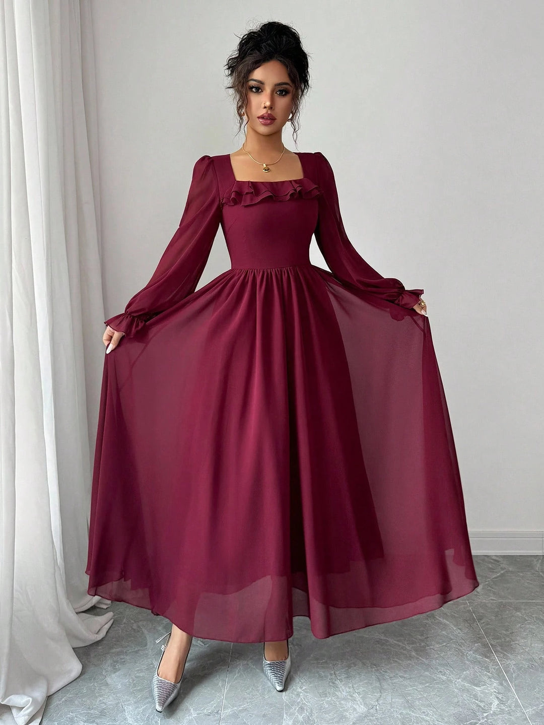 Rochie maxi SHEIN, vișiniu