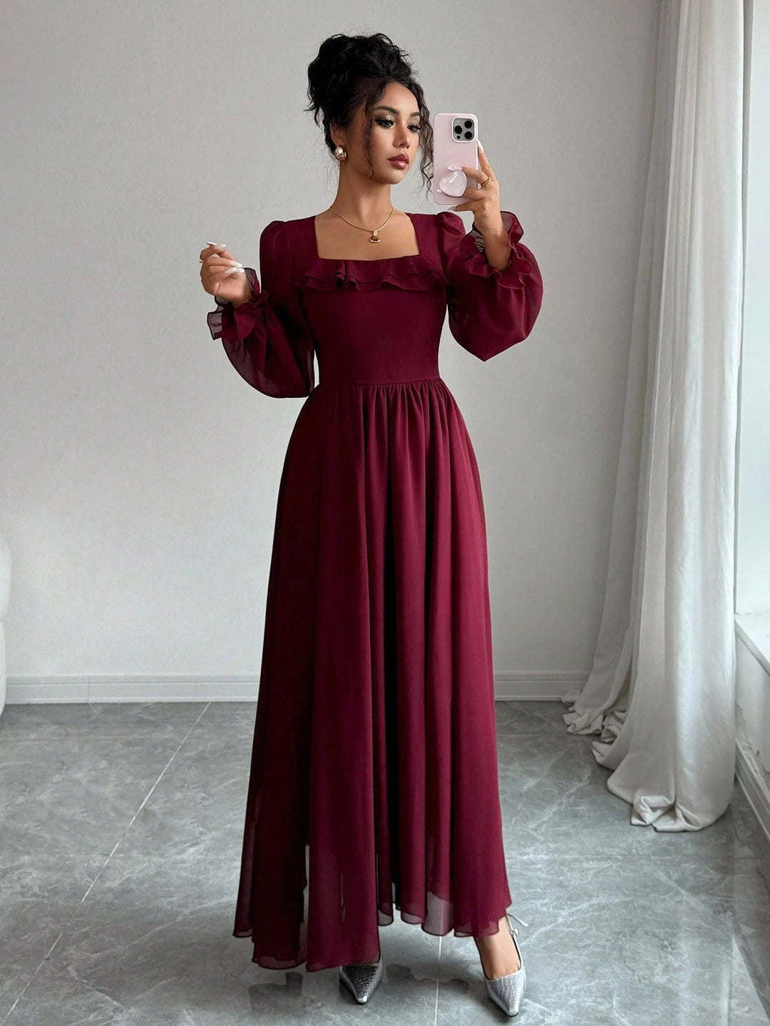 Rochie maxi SHEIN, vișiniu