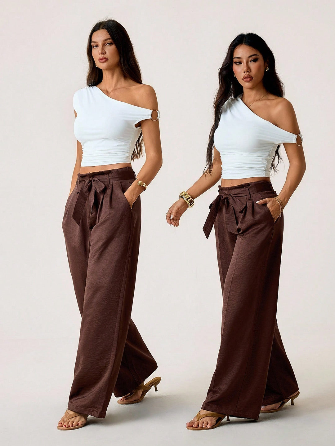 Pantalon SHEIN, maro