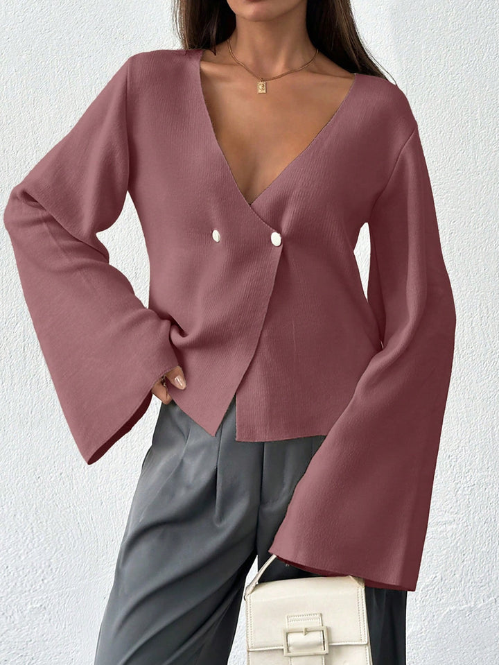 Cardigan cu nasturi SHEIN, roz