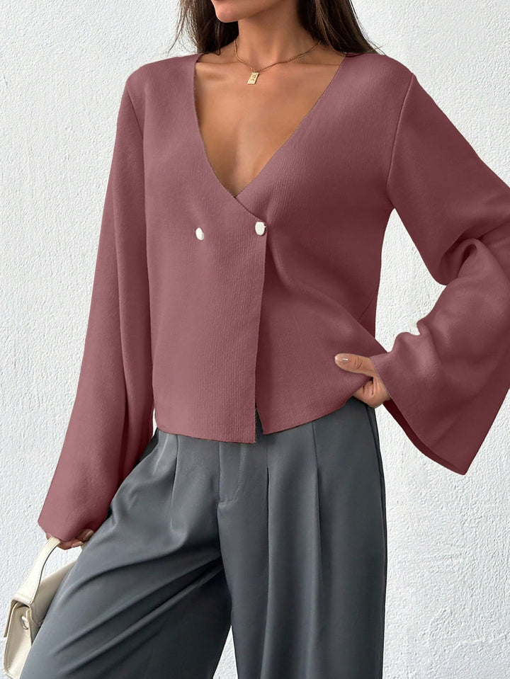 Cardigan cu nasturi SHEIN, roz