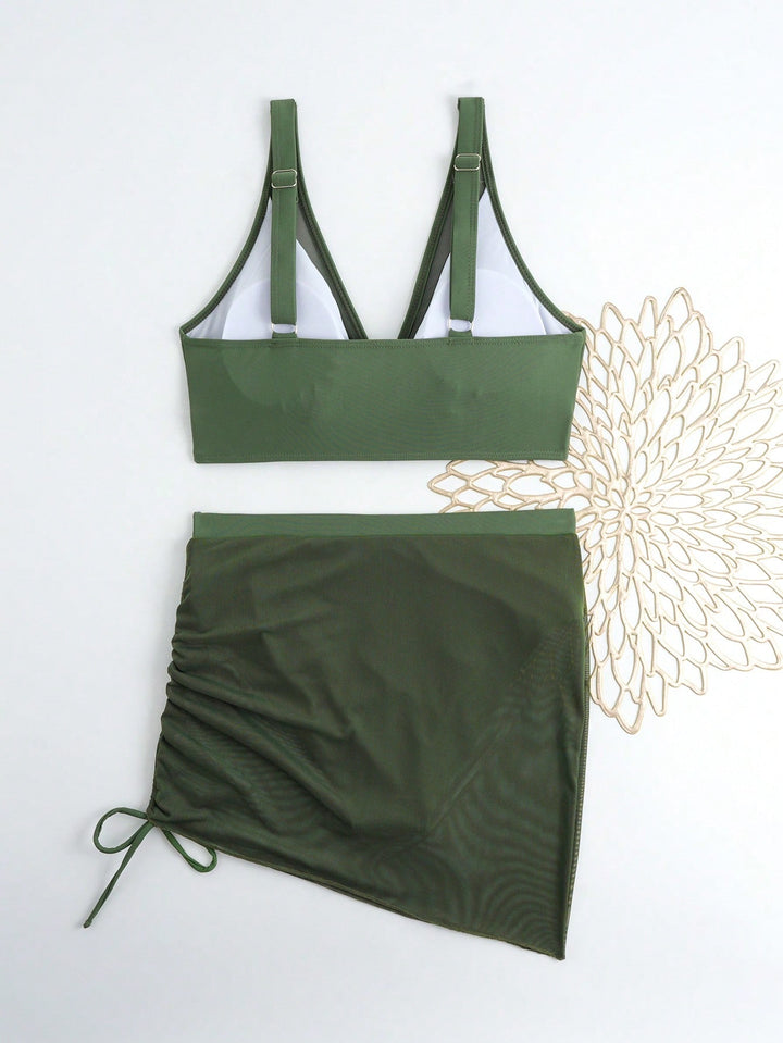 Costum de baie SHEIN, verde