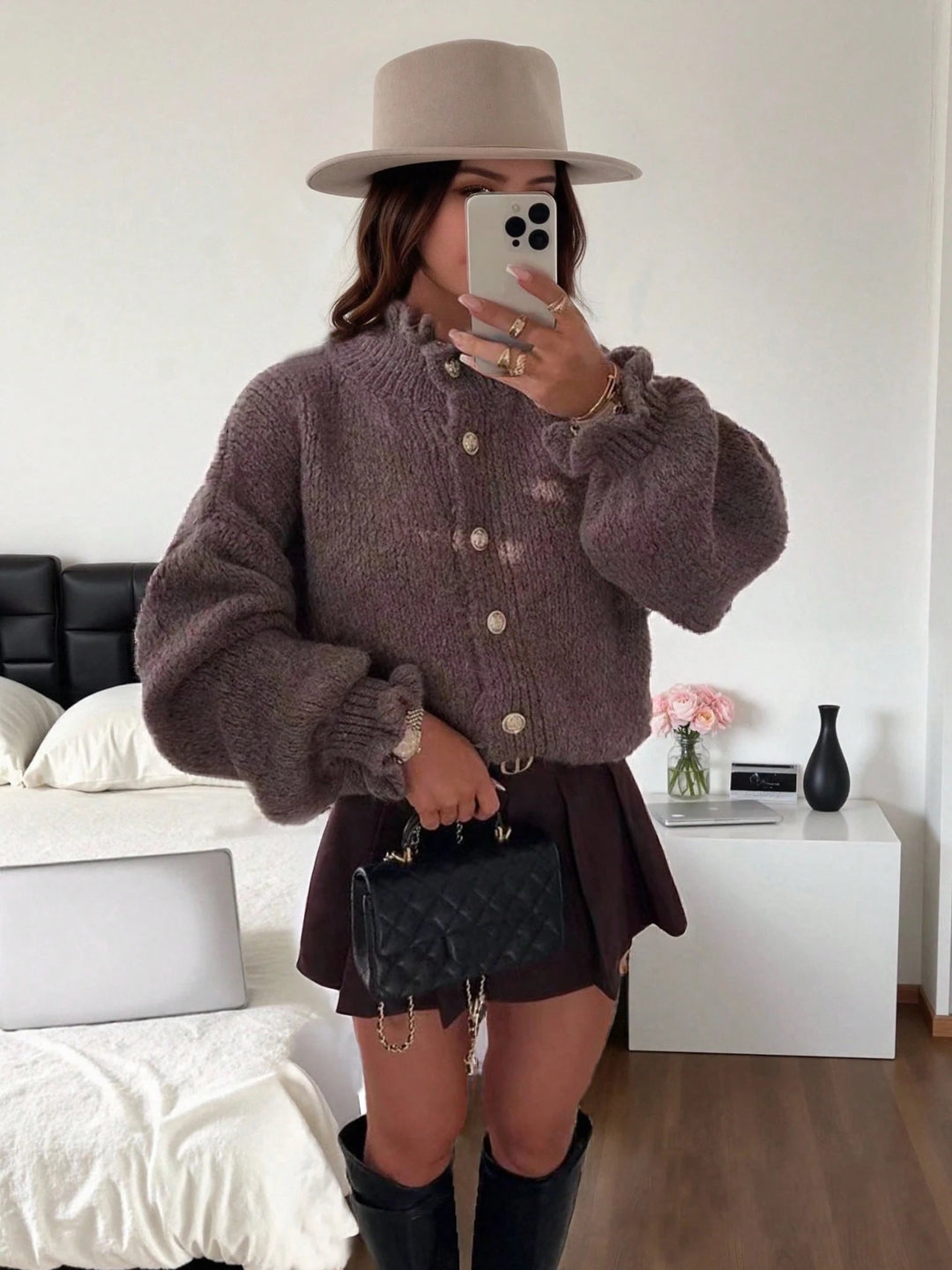 Cardigan SHEIN, maro