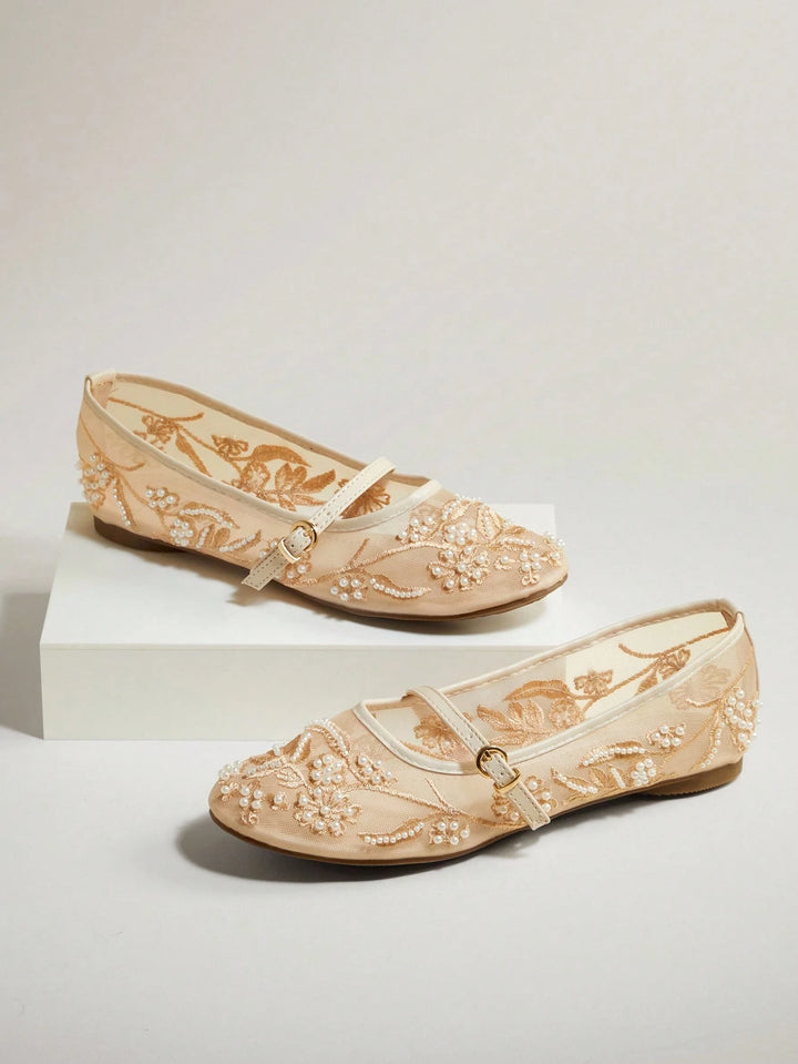 SHEIN balerina cipő, krém
