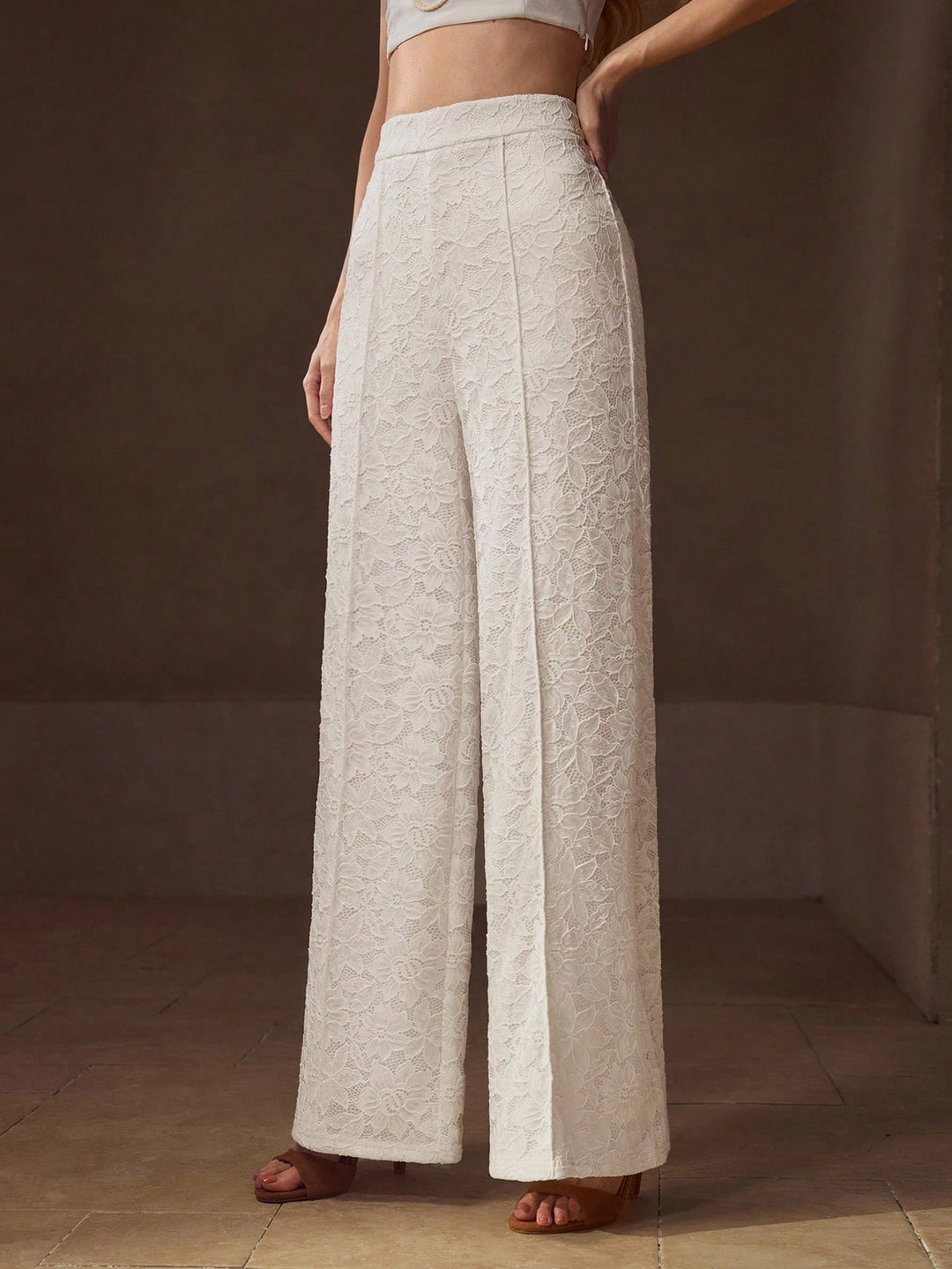 Pantaloni Shein, alb