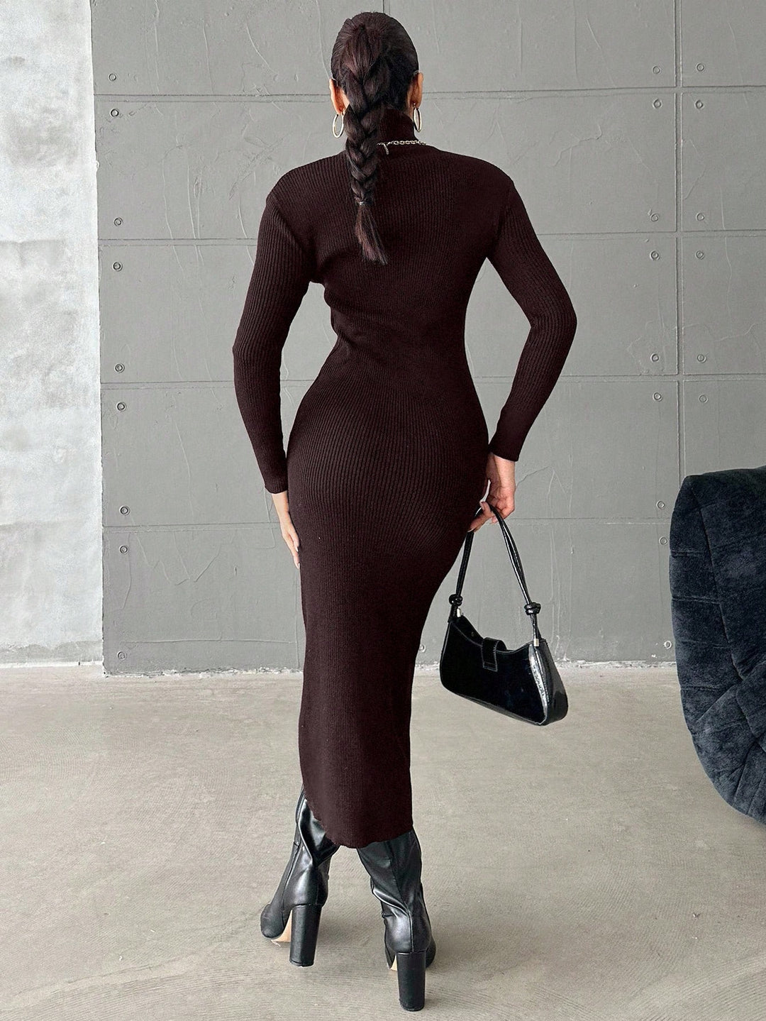 Rochie midi SHEIN, maro