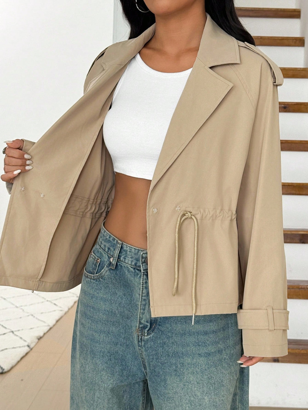 Trench SHEIN, kaki