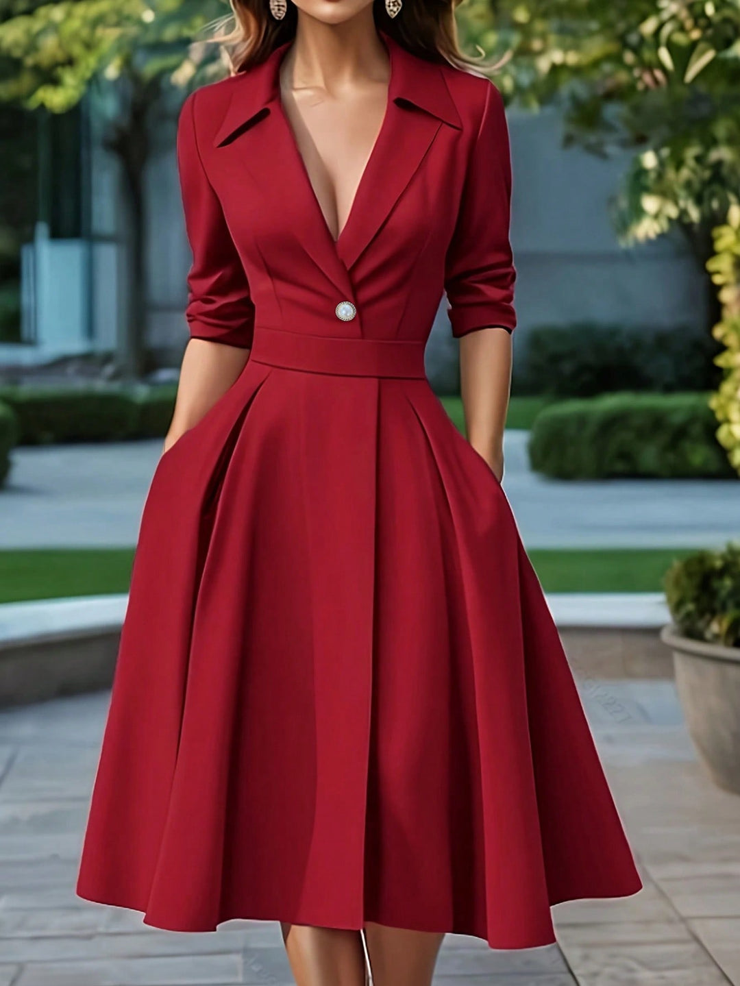 Rochie midi SHEIN, roșu