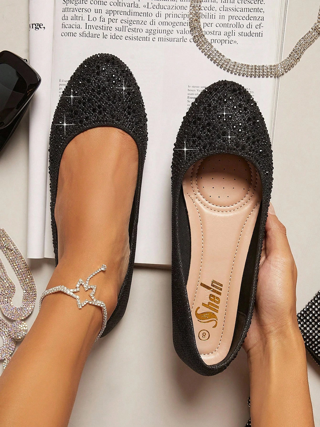 SHEIN balerina, fekete