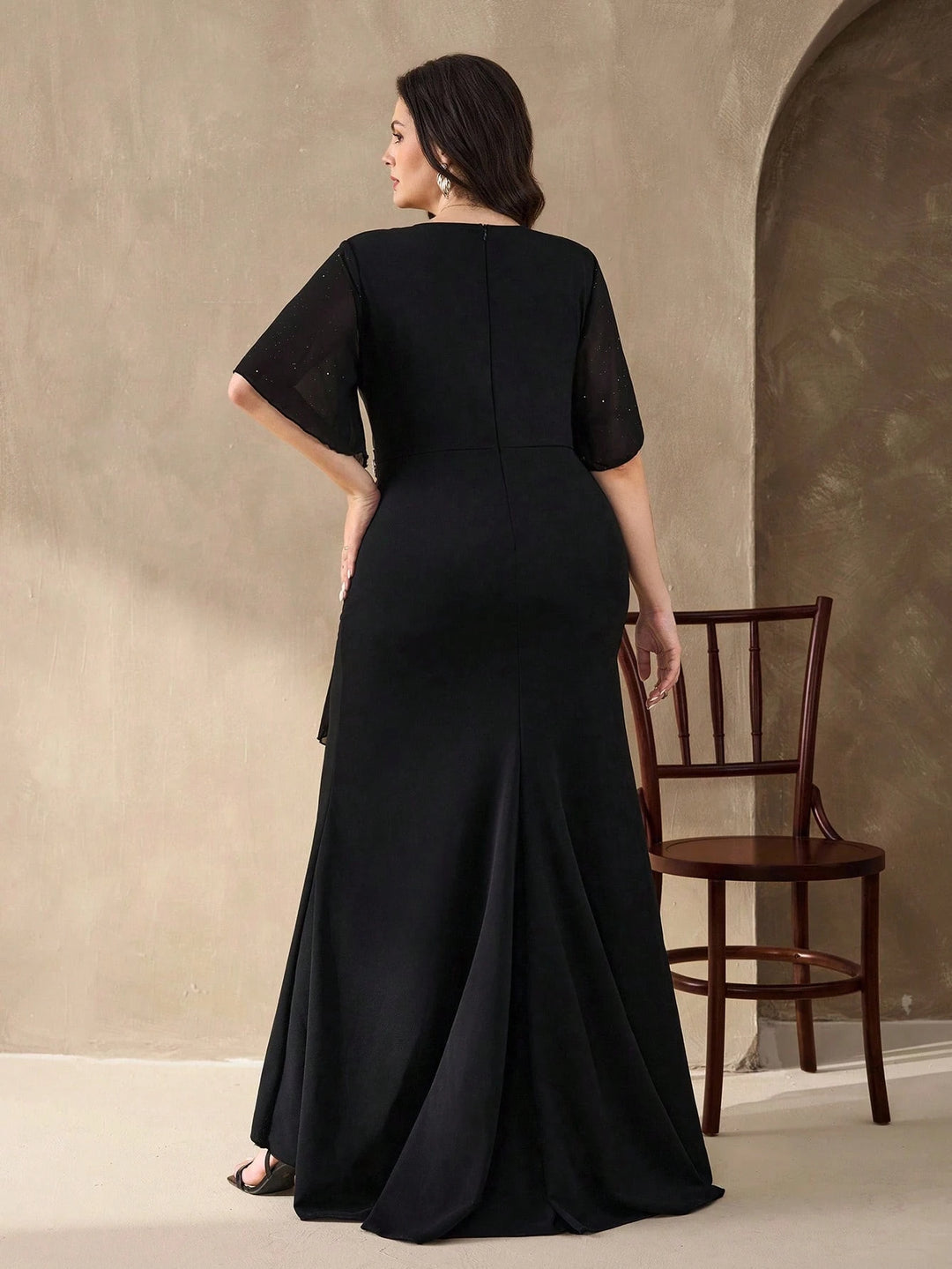 Rochie maxi Shein Curve+, negru