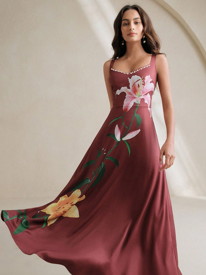Rochie maxi SHEIN, vișiniu