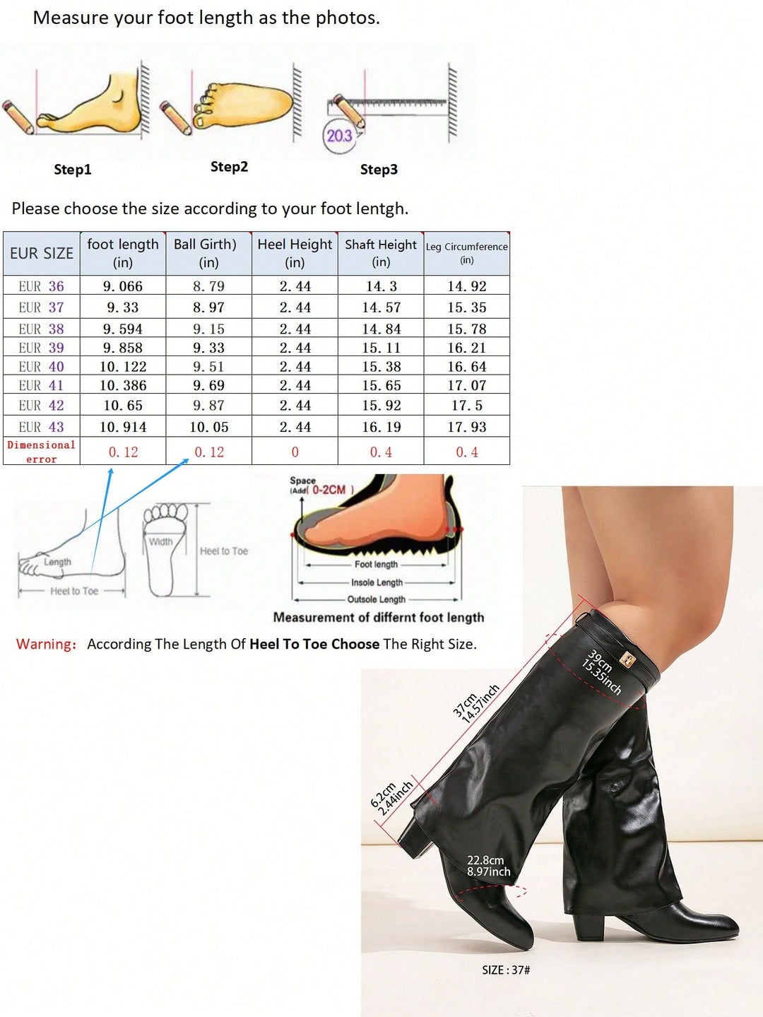 Botine SHEIN, negru