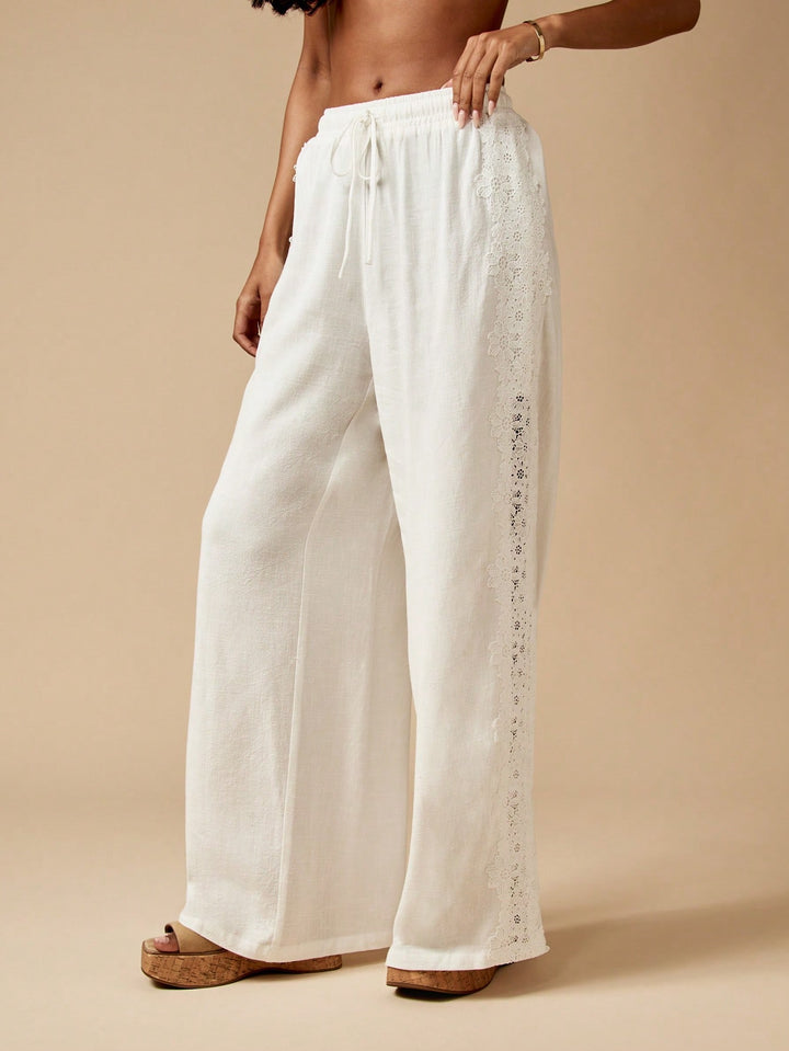 Pantaloni SHEIN, alb
