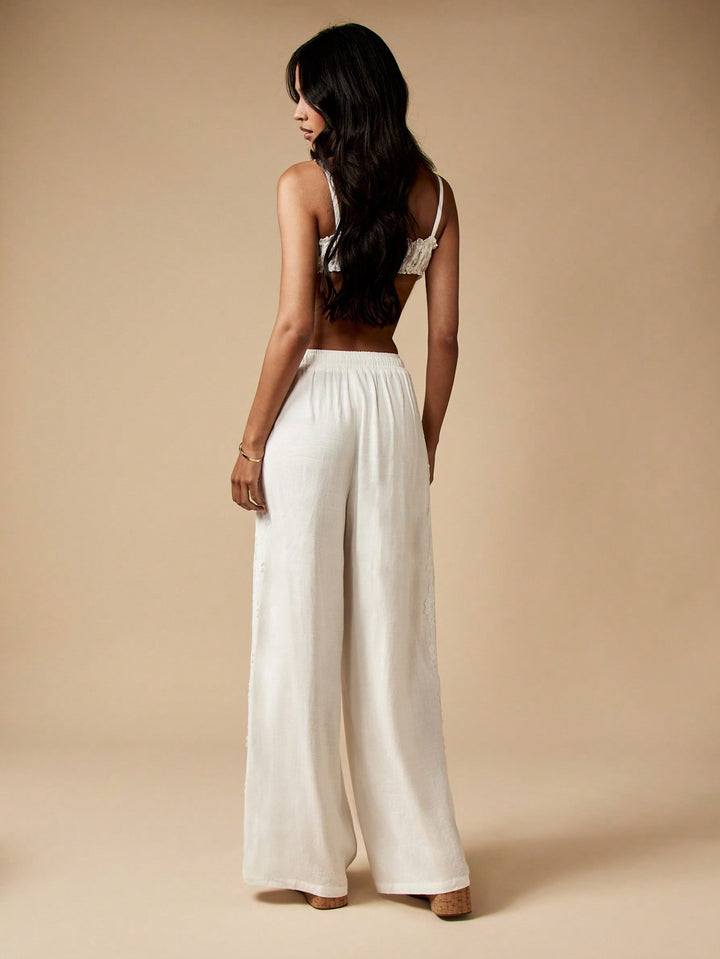 Pantaloni SHEIN, alb