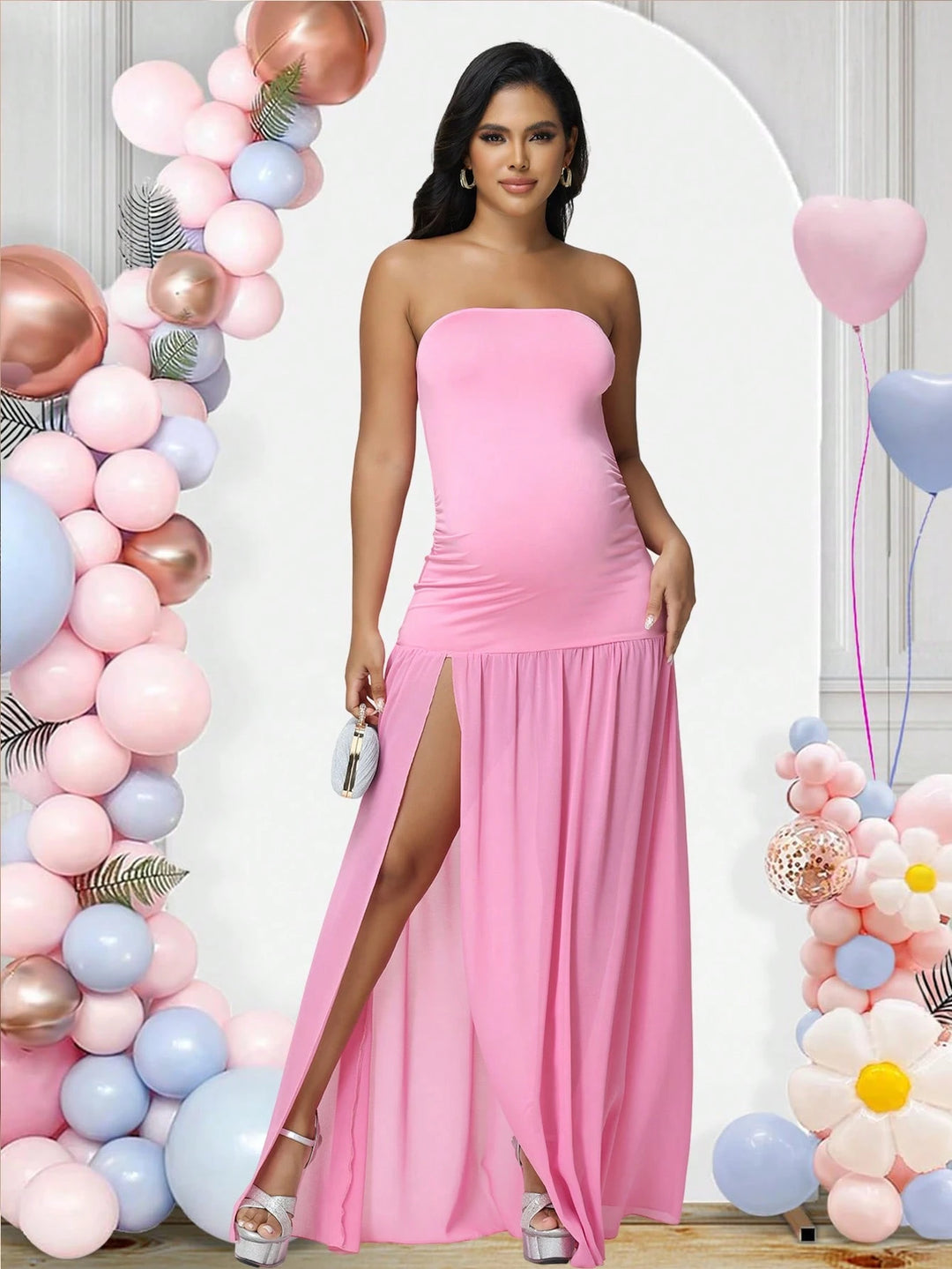 Rochie maxi SHEIN, roz