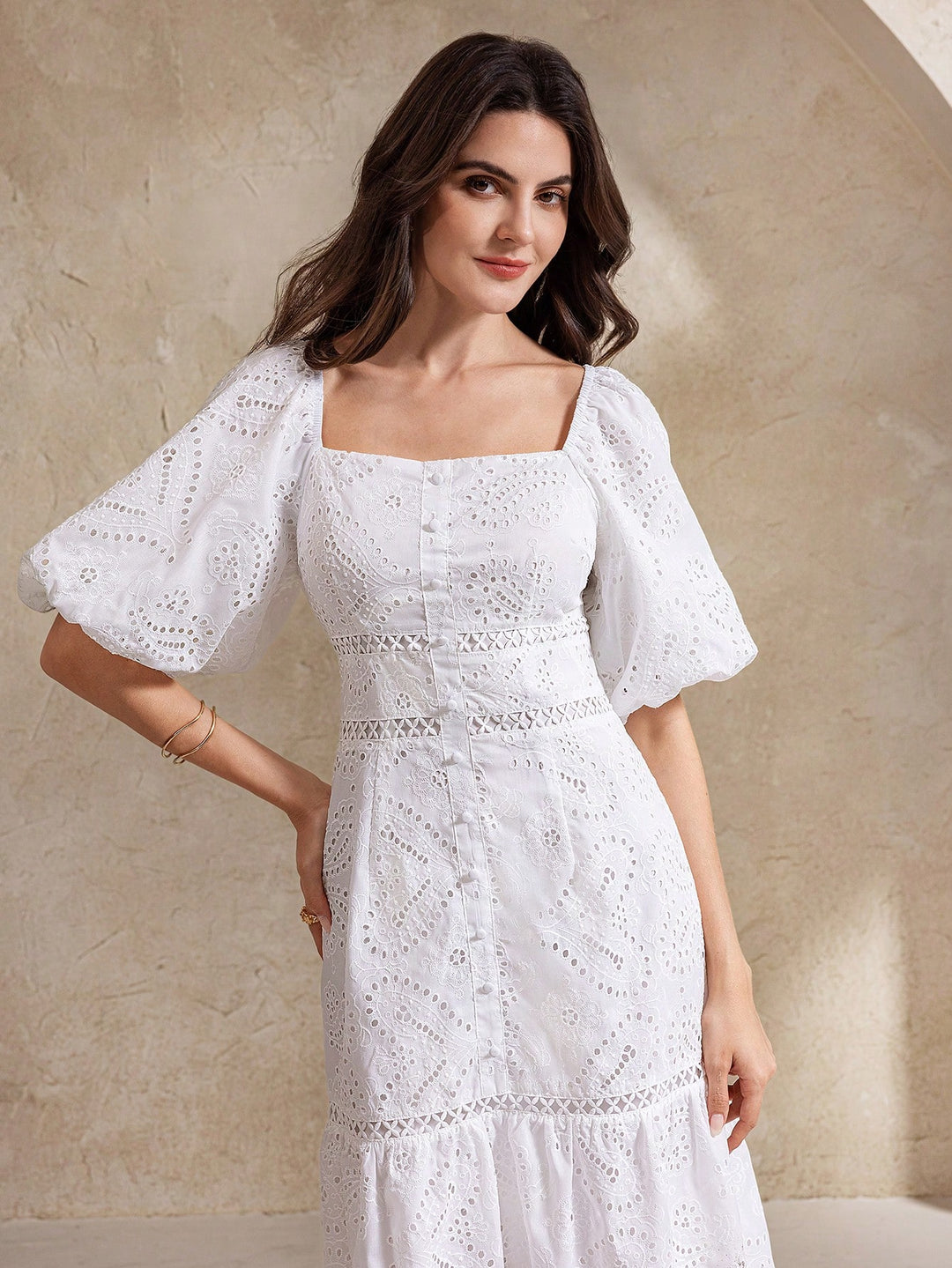 SHEIN, fehér midi ruha