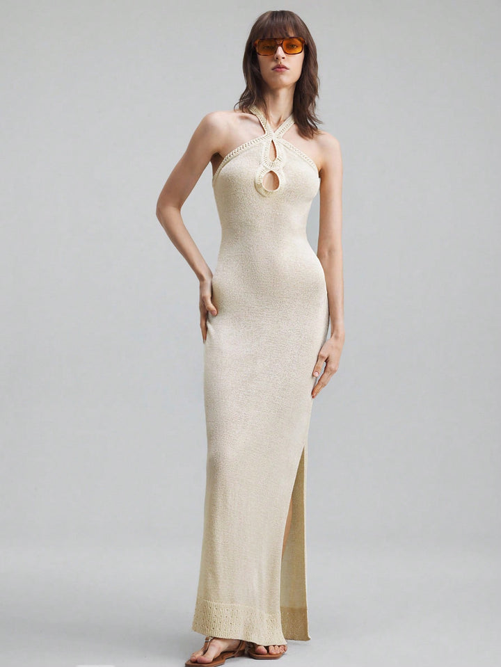 Rochie maxi SHEIN, crem
