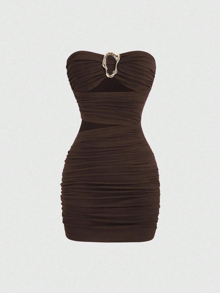 Rochie scurtă SHEIN, maro