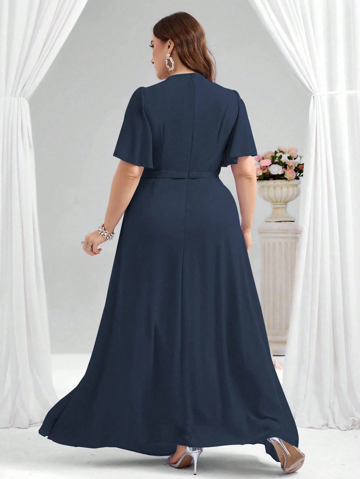 Rochie maxi Shein curve+, albastru
