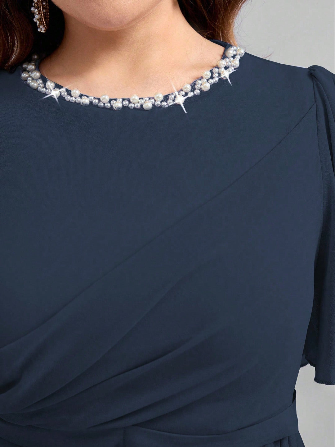 Rochie maxi Shein curve+, albastru
