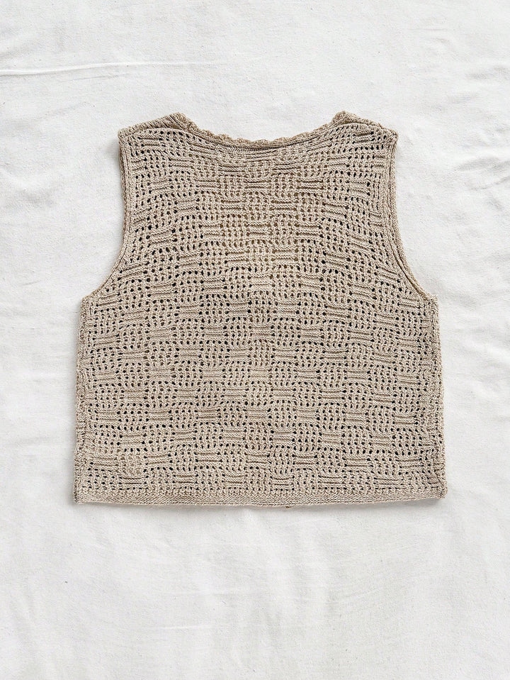 Vestă Shein, bej