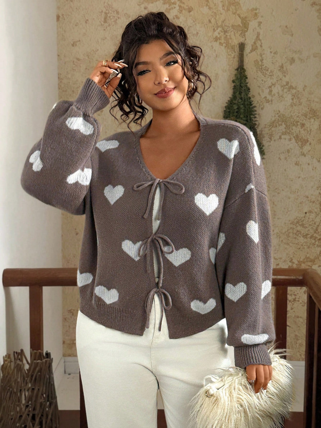 Cardigan SHEIN, maro