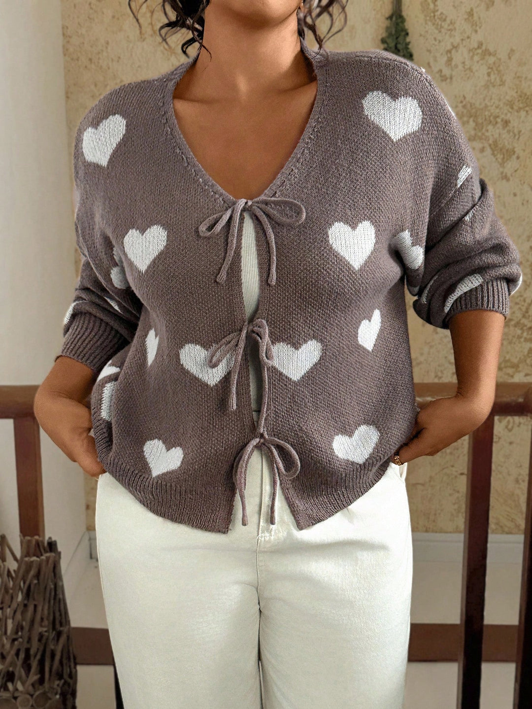 Cardigan SHEIN, maro