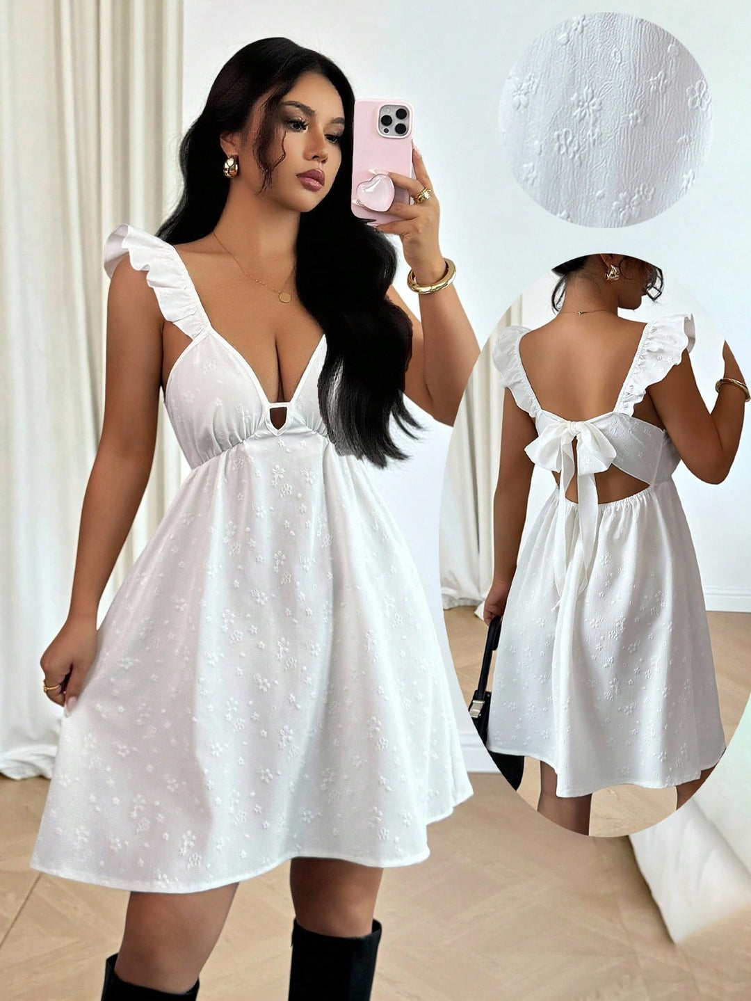 Rochie scurtă SHEIN, alb