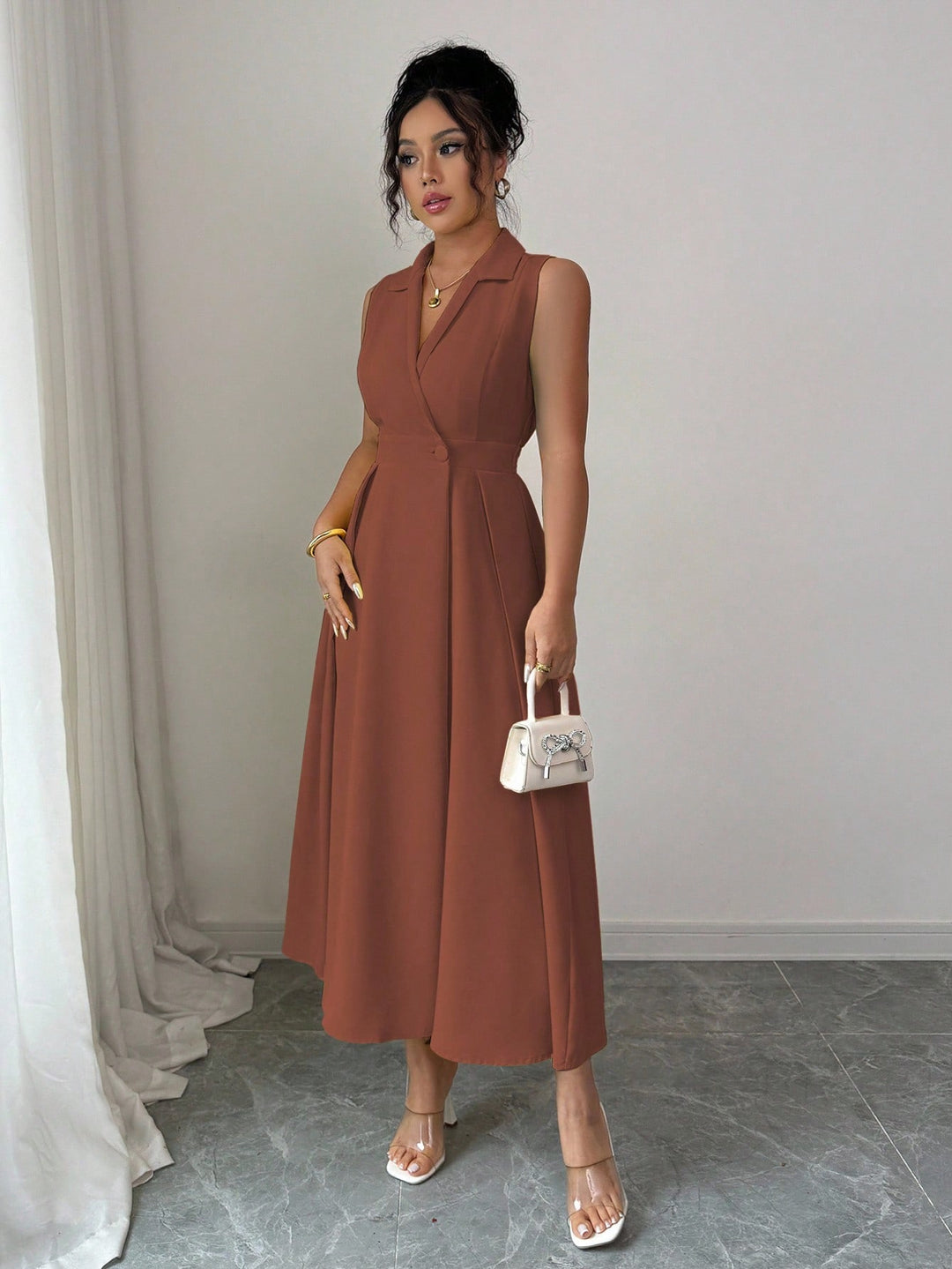 Rochie maxi SHEIN, maro