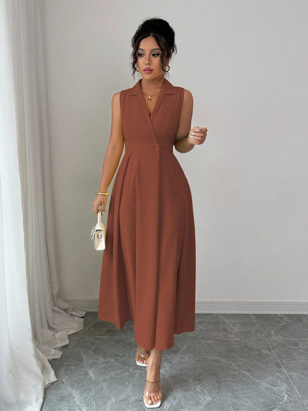 Rochie maxi SHEIN, maro