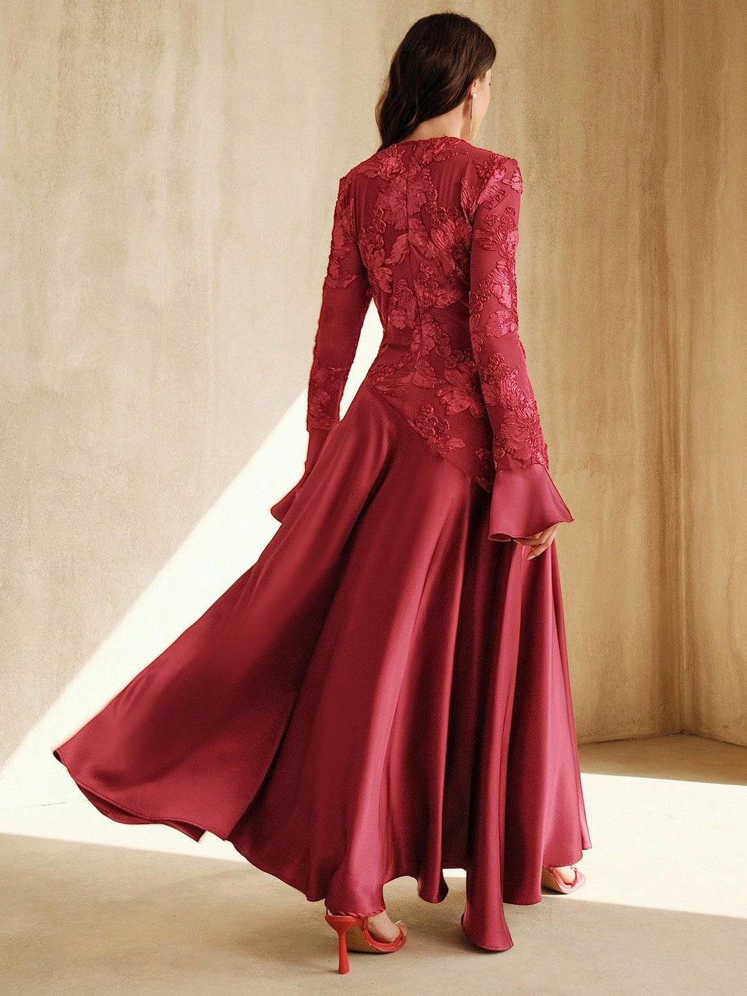 SHEIN maxi ruha, piros