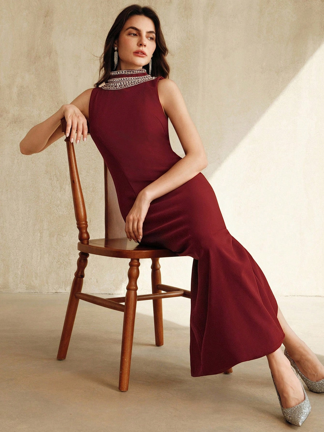 Rochie maxi SHEIN, vișiniu