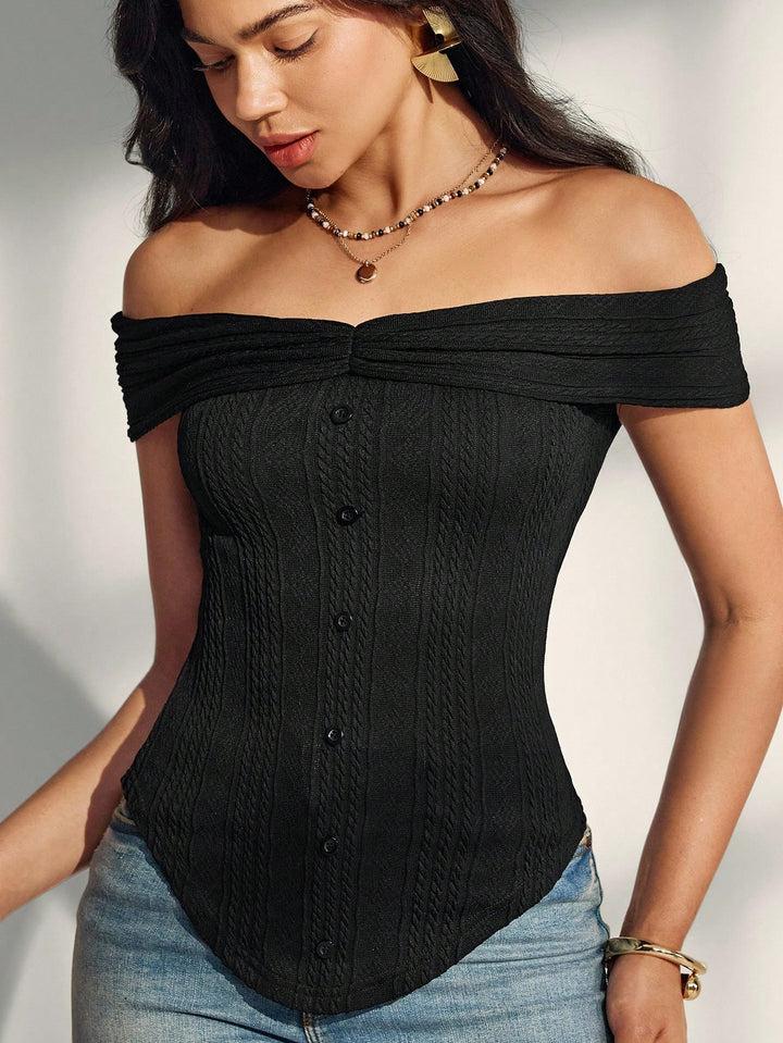 Top SHEIN, negru