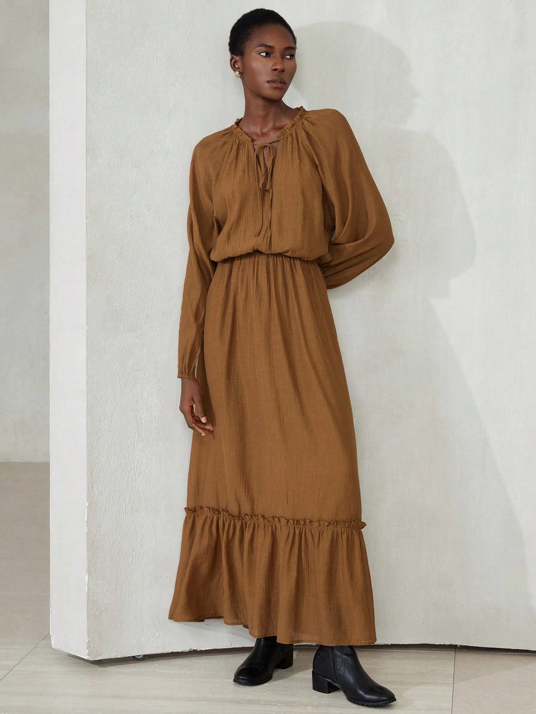 Rochie maxi SHEIN, maro