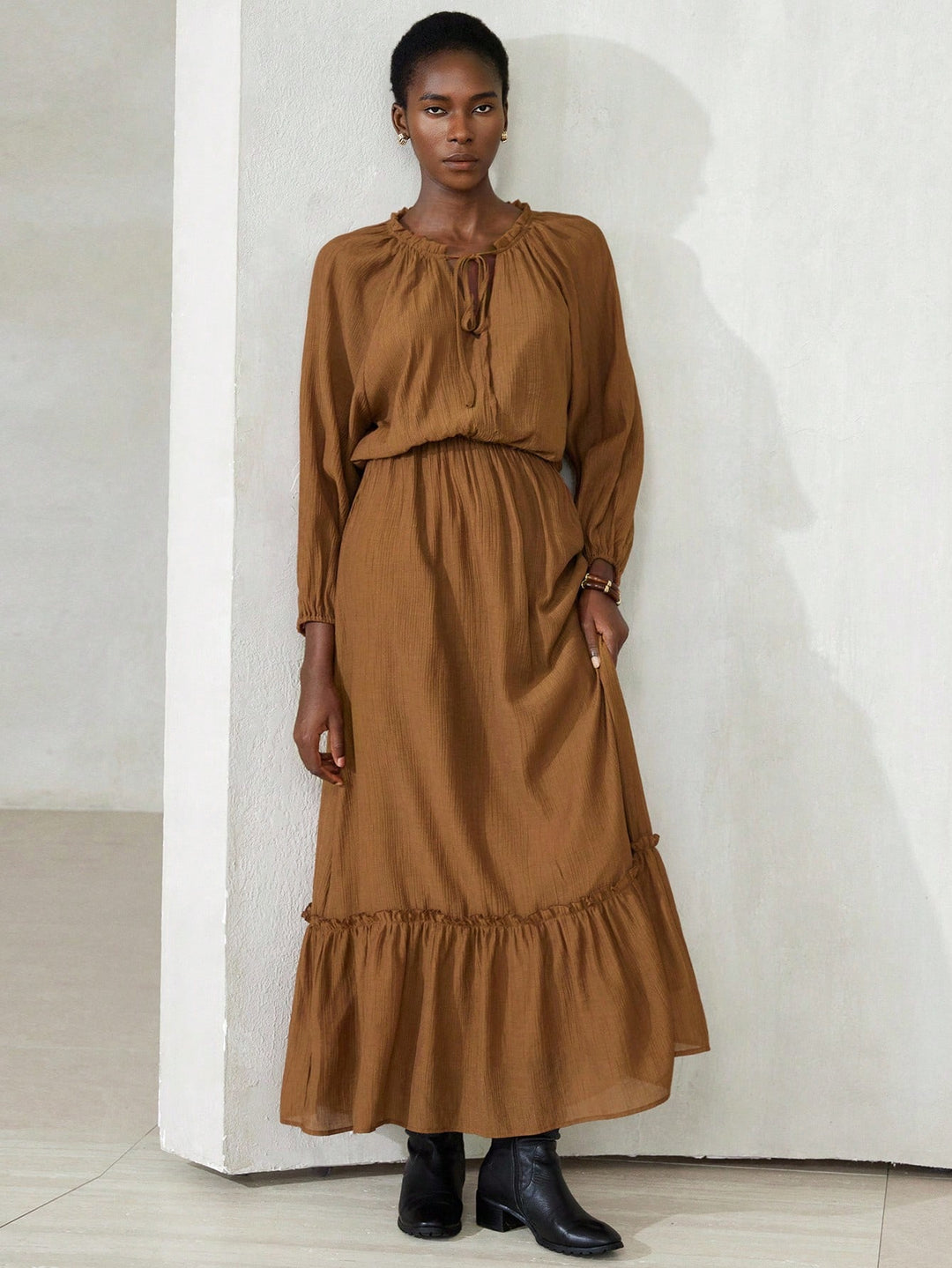 Rochie maxi SHEIN, maro