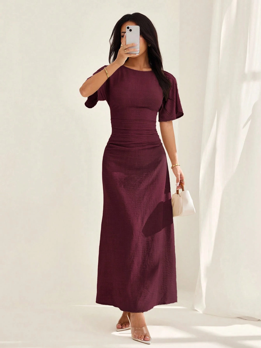 Rochie maxi Shein, vișiniu