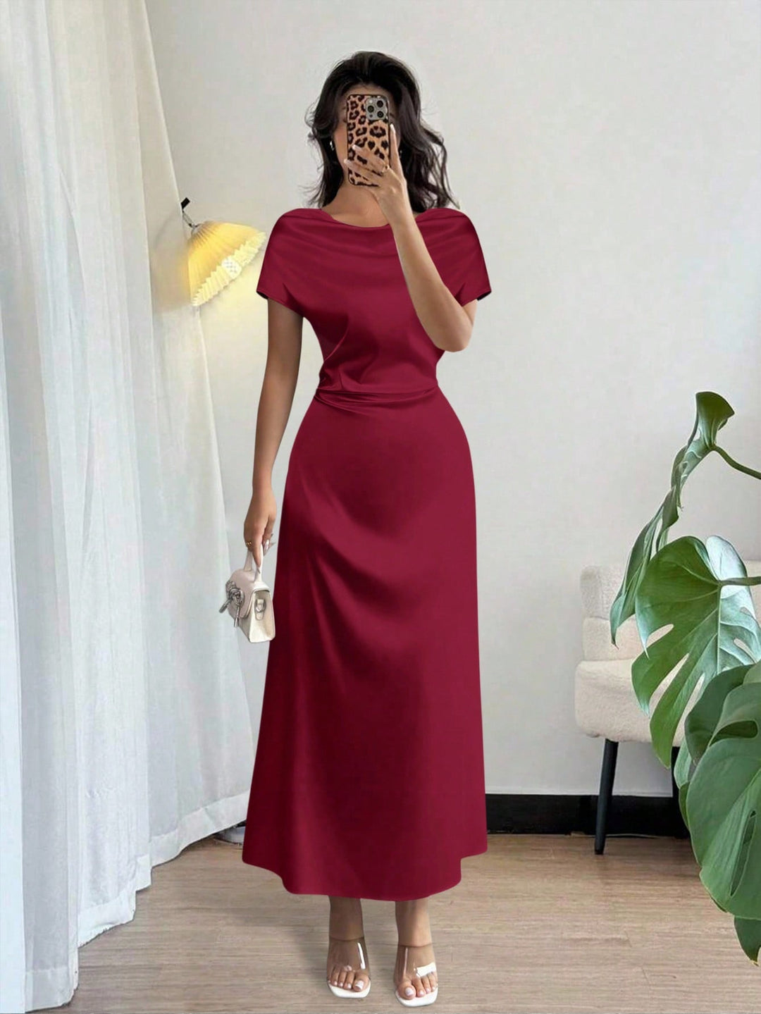 Rochie maxi SHEIN, vișiniu