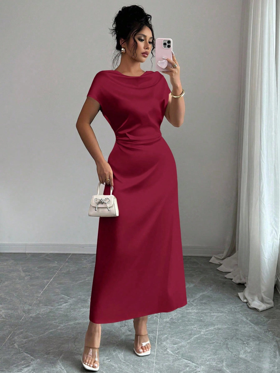 Rochie maxi SHEIN, vișiniu