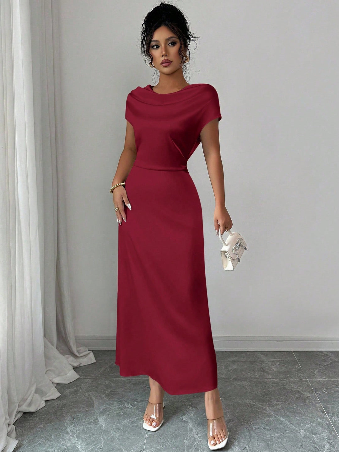 Rochie maxi SHEIN, vișiniu