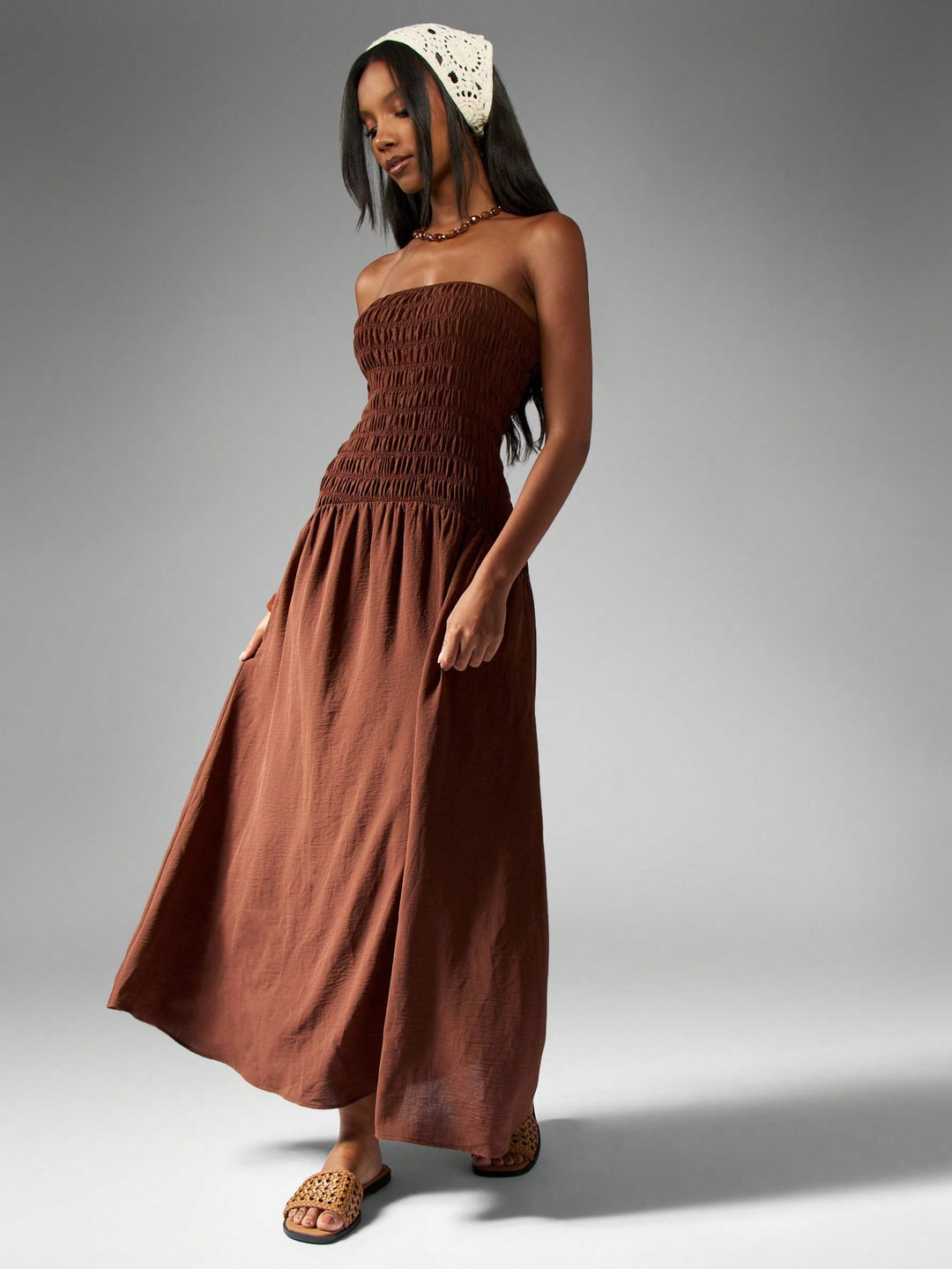 Rochie maxi SHEIN, maro