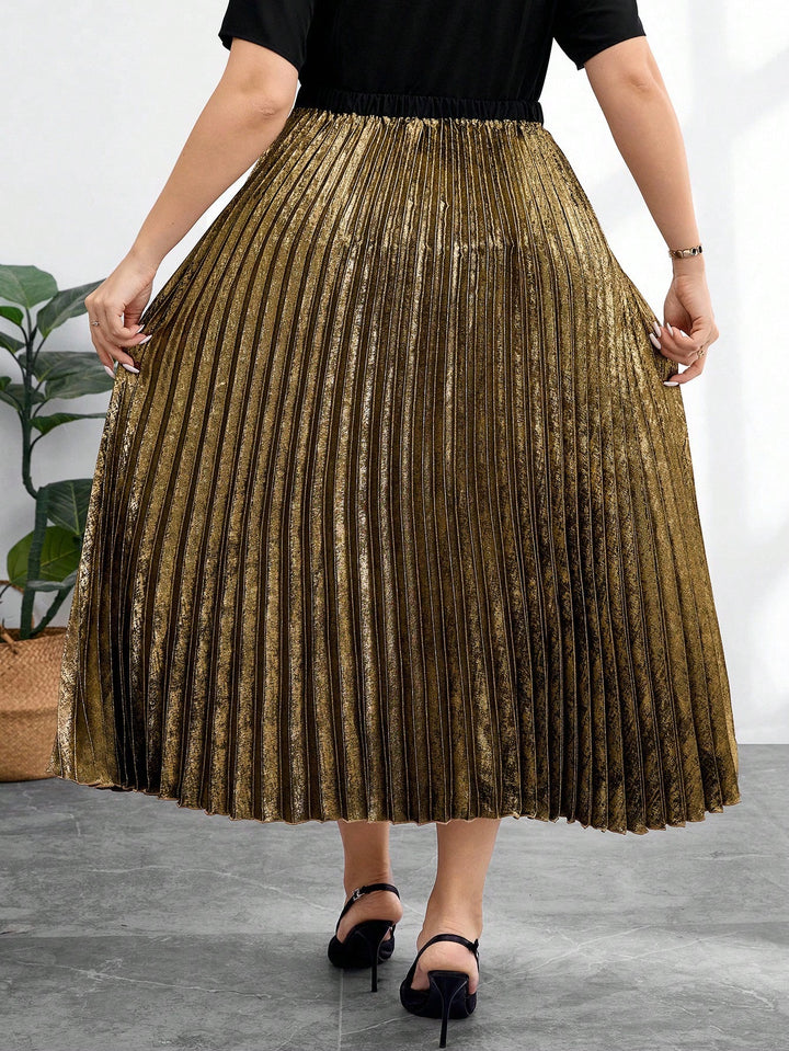 Fustă midi Shein Curve+, mix culori