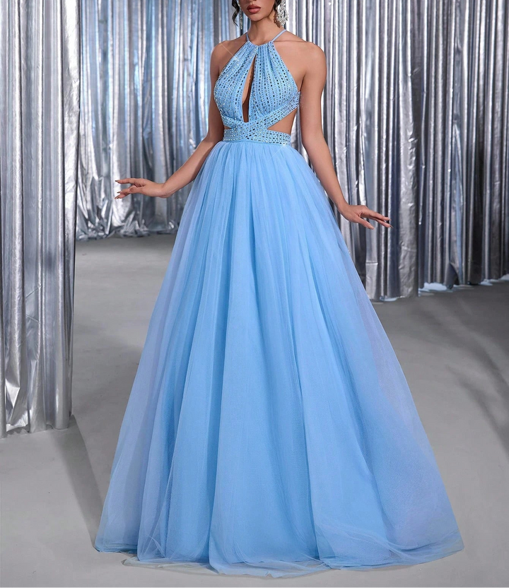 Rochie de ocazie Shein Belle, albastru