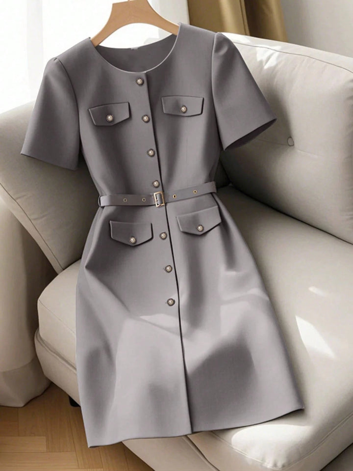 Shein szürke midiruha