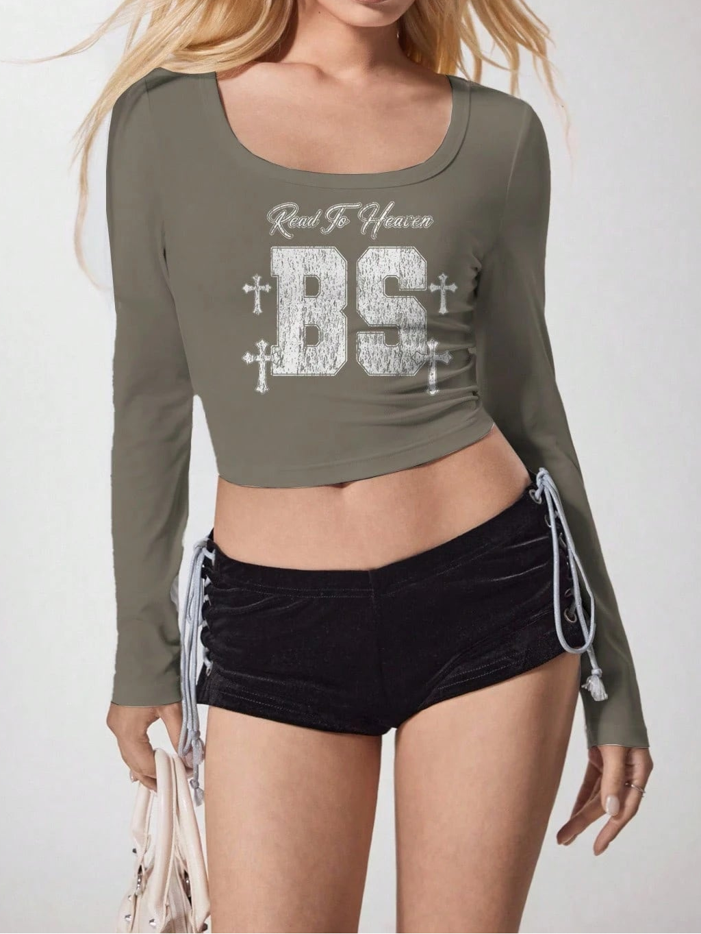 Shein top, szürke