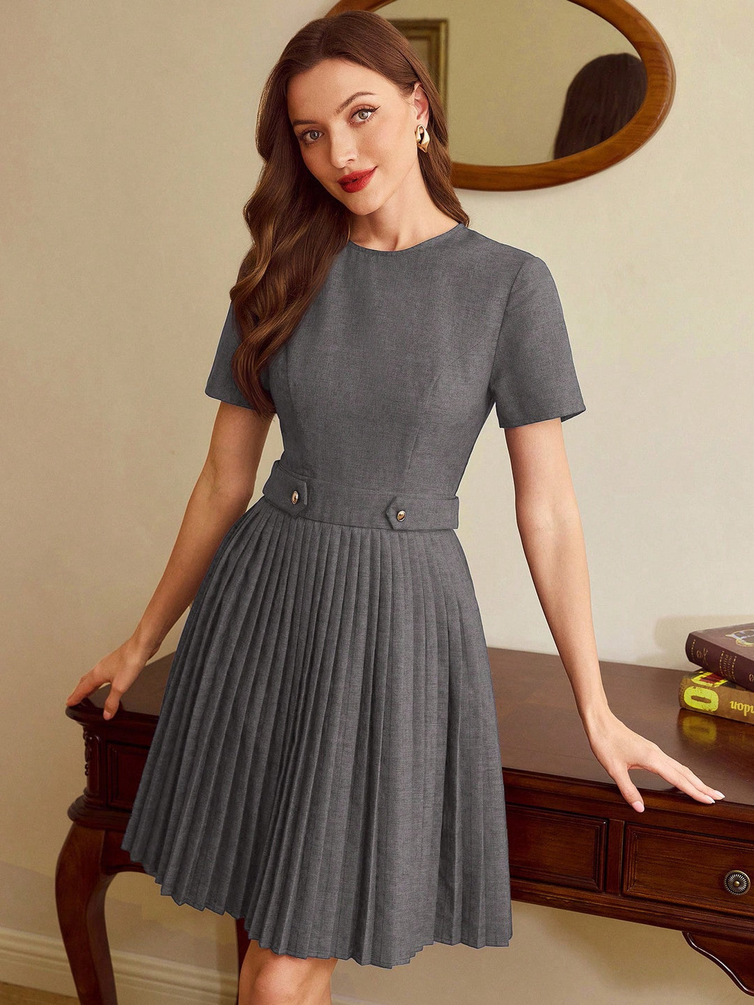Rochie scurtă SHEIN, gri