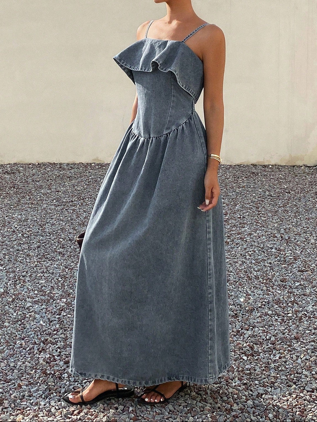 SHEIN maxi ruha, kék
